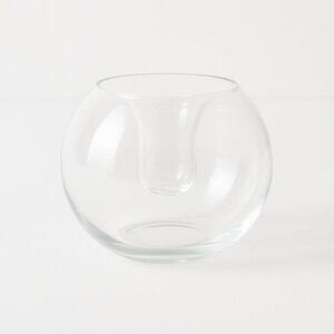 Small Round Clear Glass Tea Light Candle Holder – Modern Globe Design